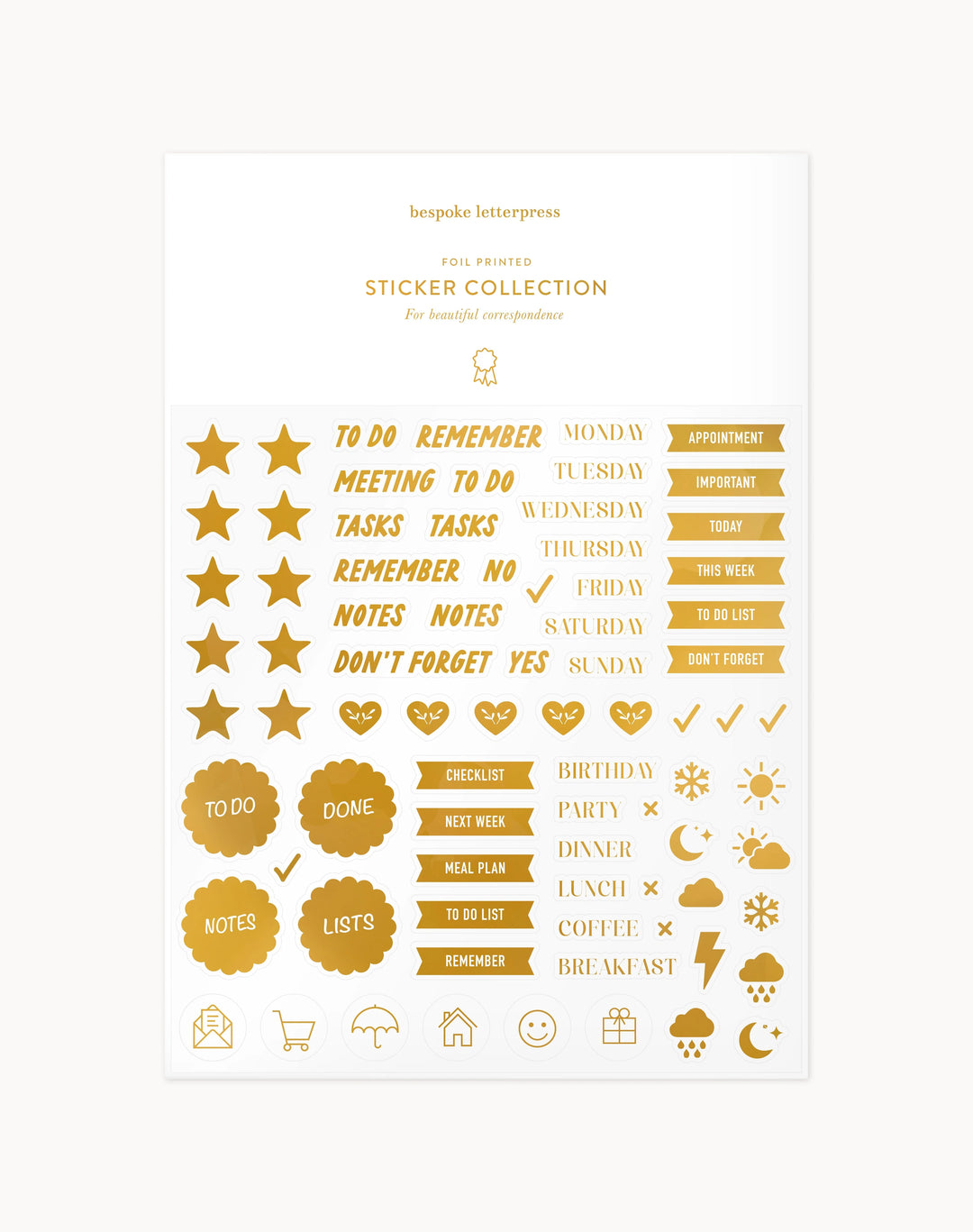 Bespoke Planning Icons Sticker Sheet