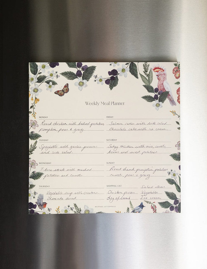 Bespoke Cockatoo Meal Planner Notepad