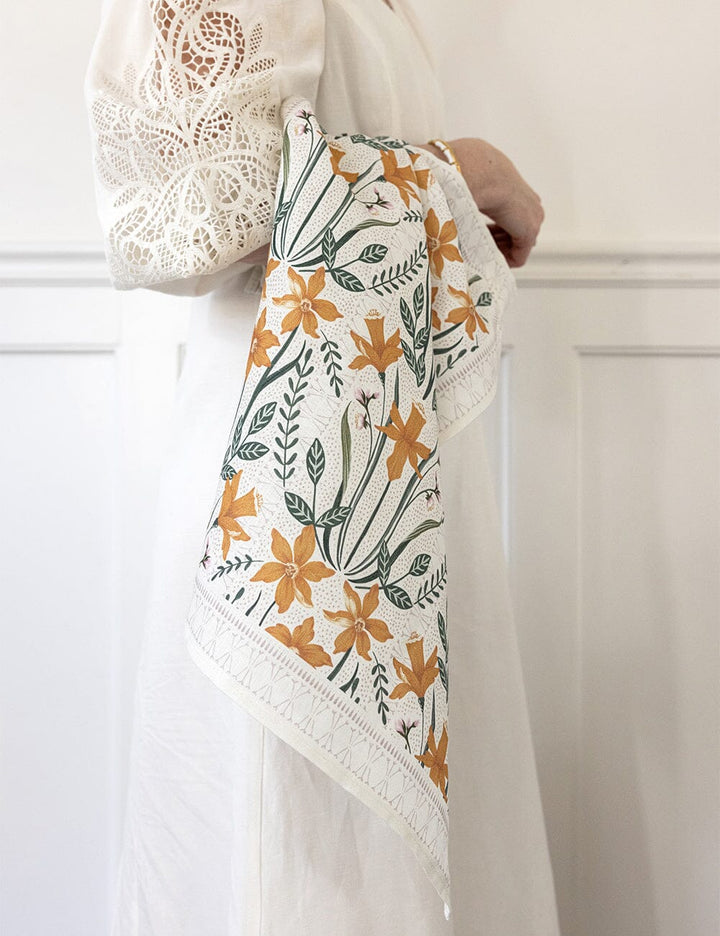 Bespoke Daffodil Linen Tea Towel