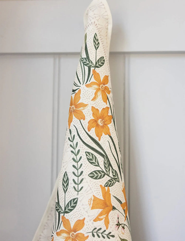 Bespoke Daffodil Linen Tea Towel