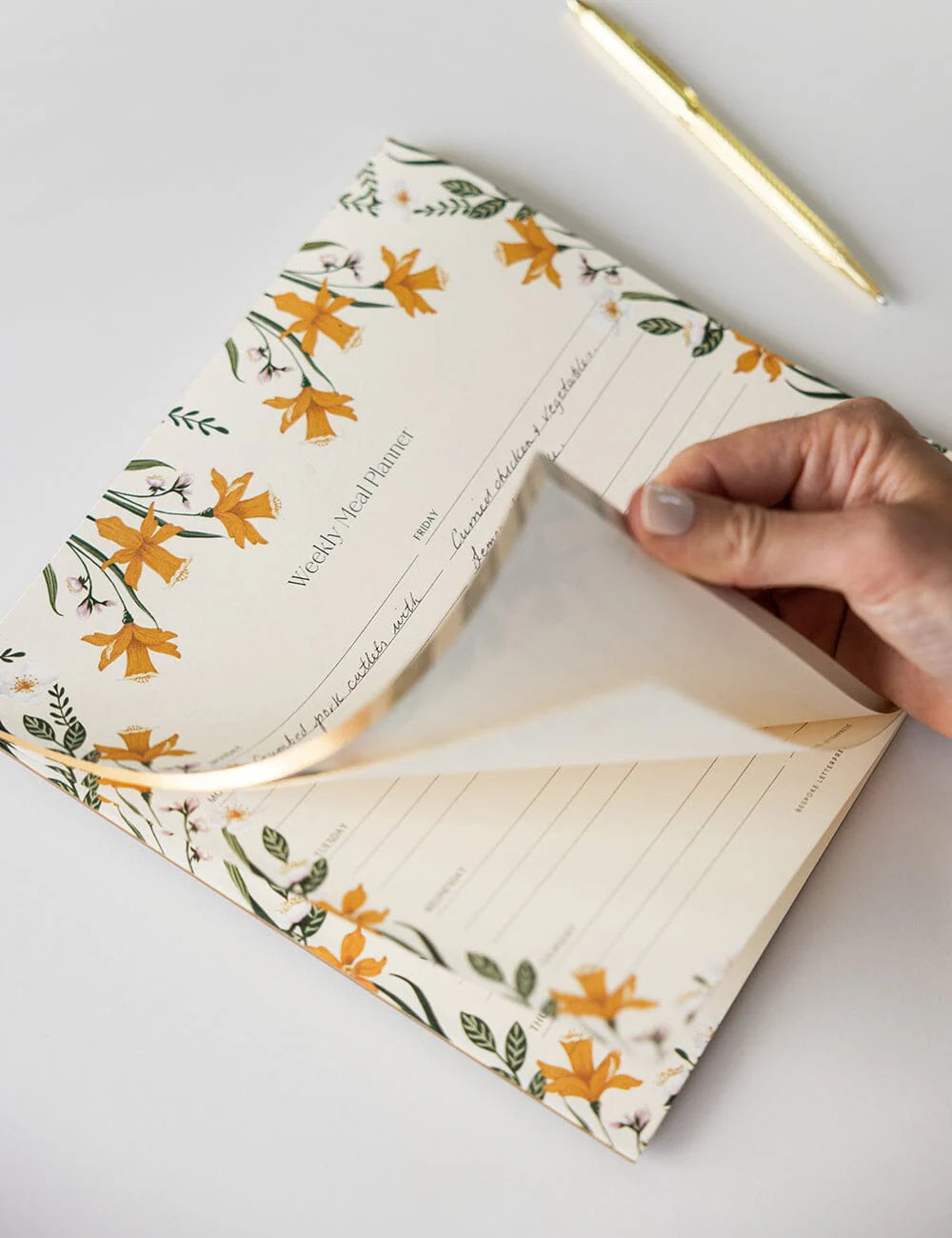 Bespoke Daffodil Meal Planner Notepad