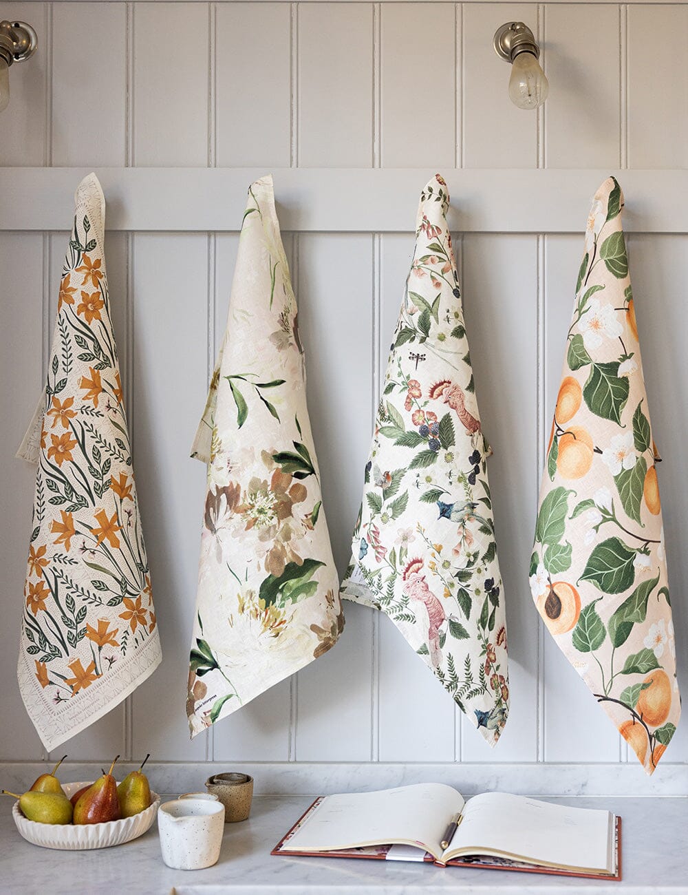 Bespoke Pink Cockatoo Linen Tea Towel