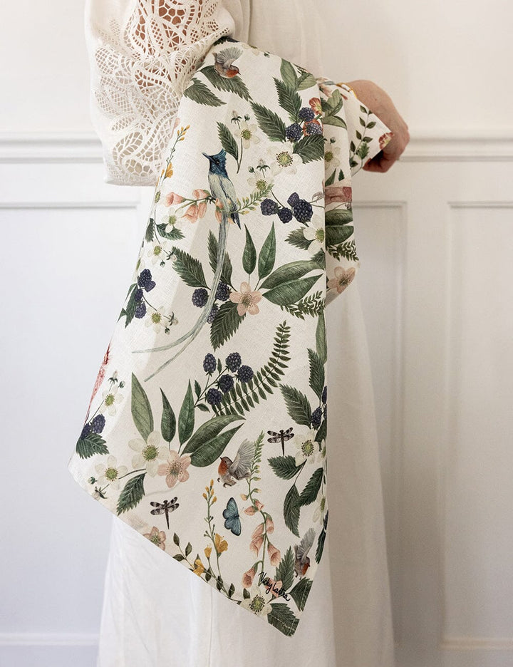 Bespoke Pink Cockatoo Linen Tea Towel