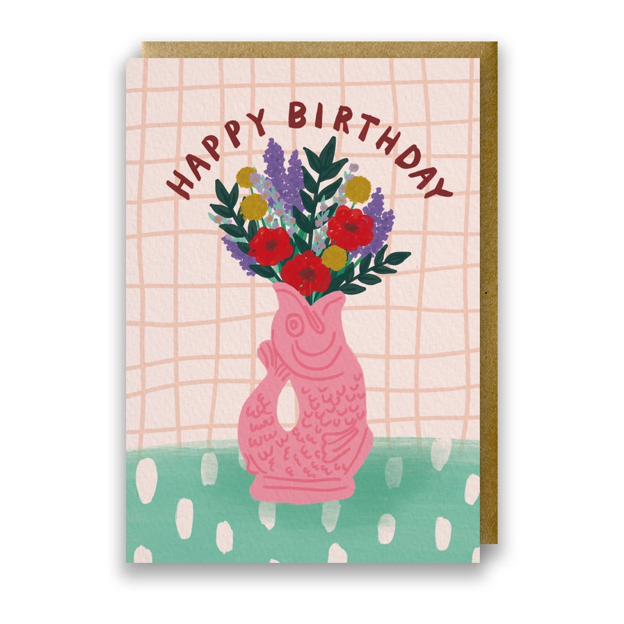 Greeting Card: Birthday Pink Gluggle Jug