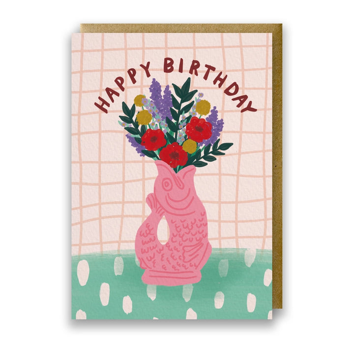 Greeting Card: Birthday Pink Gluggle Jug