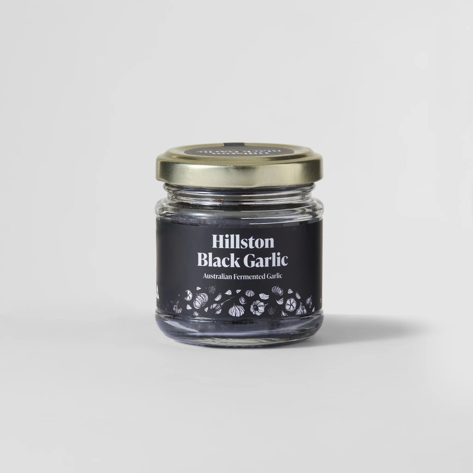 Hillston Black Garlic jar on a light grey background