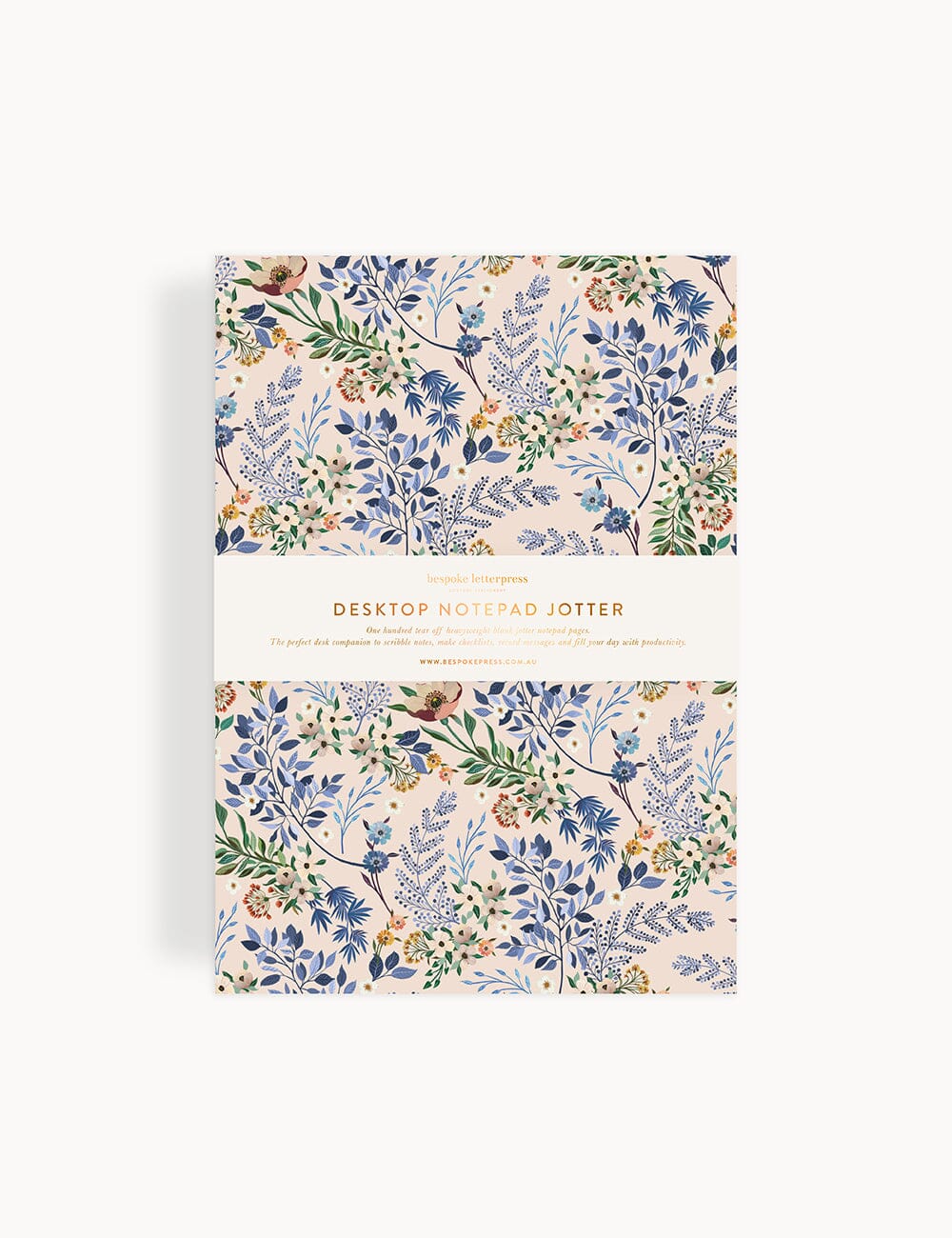Floral patterned notebook with 'Desktop Notepad & Jotter' text on a white background