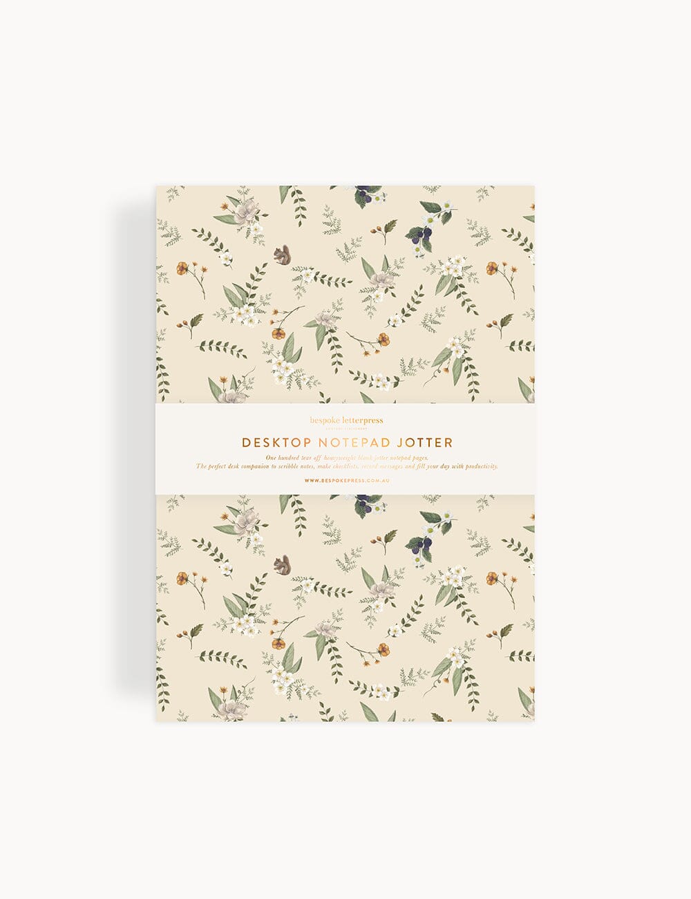 Floral patterned notepad with 'Desktop Notepad' text on a white background