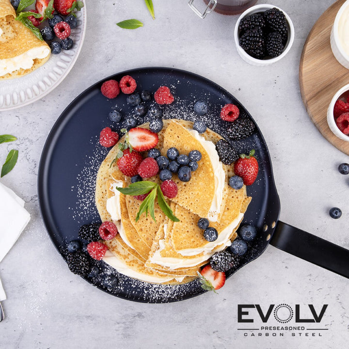 Pre-Seasoned Carbon Steel Pancake Pan 28cm