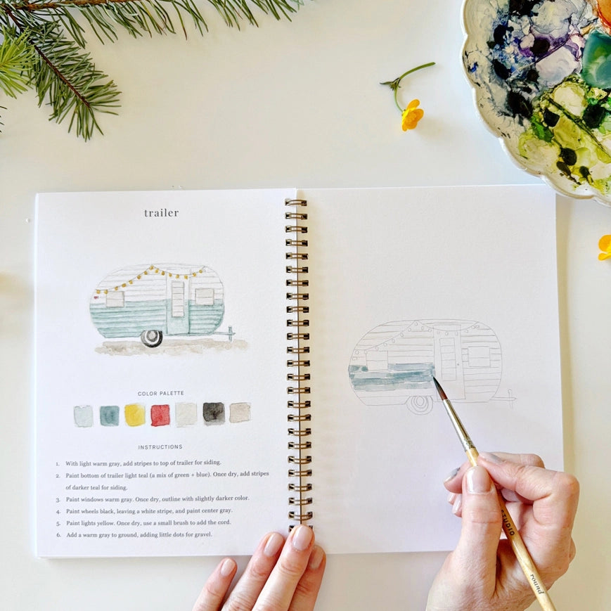 Camping Watercolour Workbook