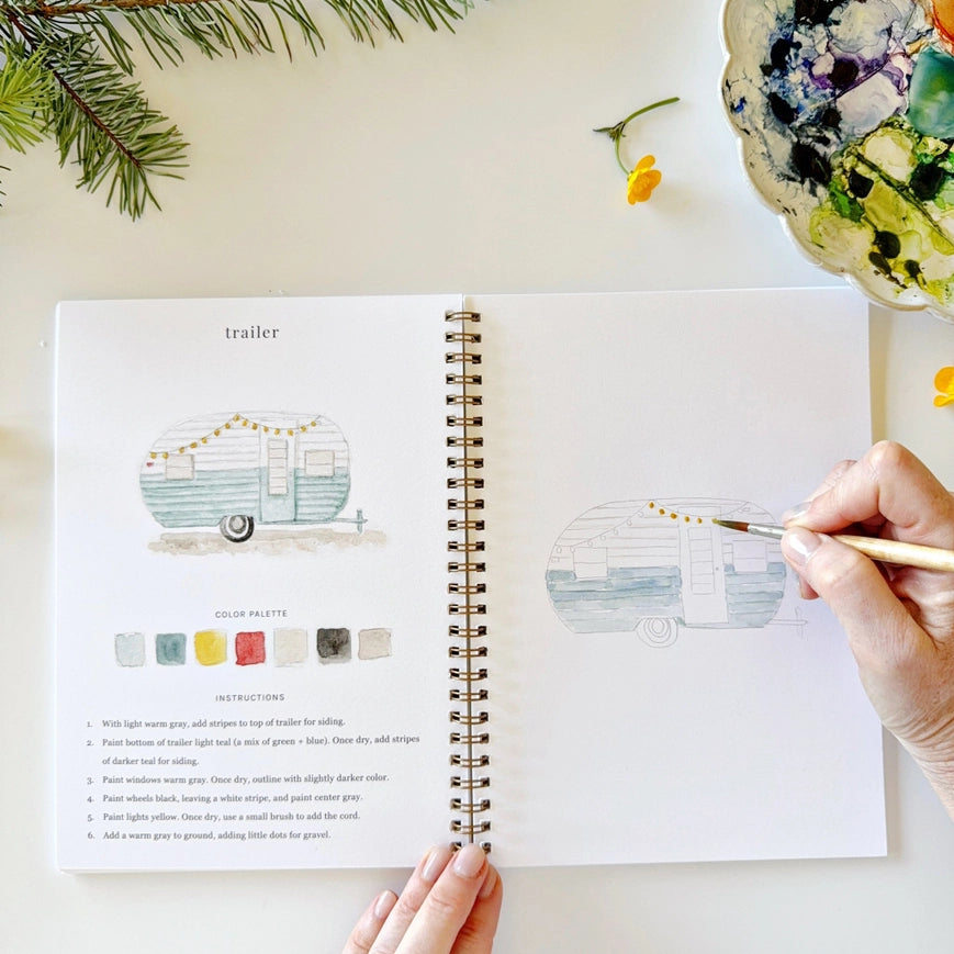 Camping Watercolour Workbook