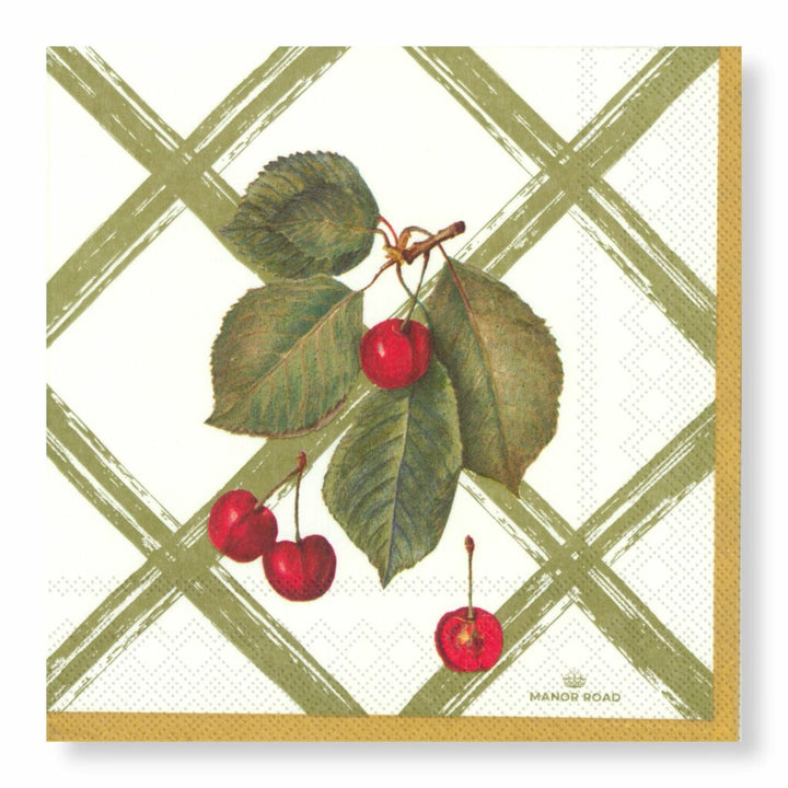 Cherry Canvas Lunch Napkins