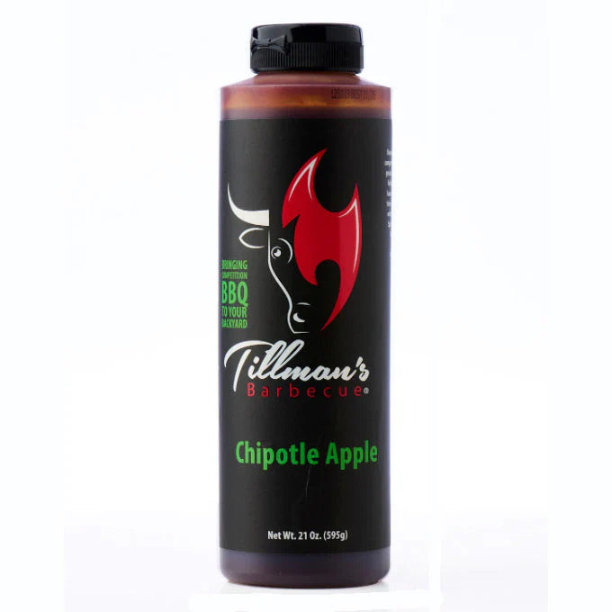 Tillman's Barbecue Chipotle Apple sauce bottle on a white background