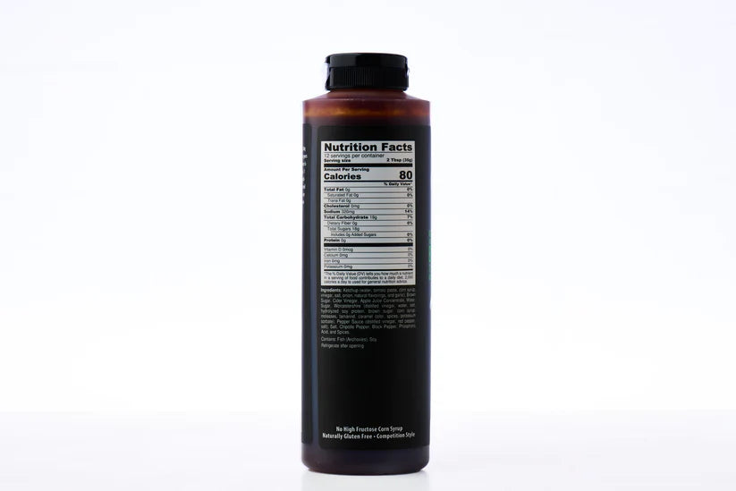Bottle with nutrition facts label on a white background