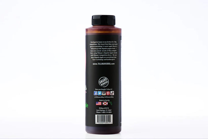 Bottle with a black label on a white background