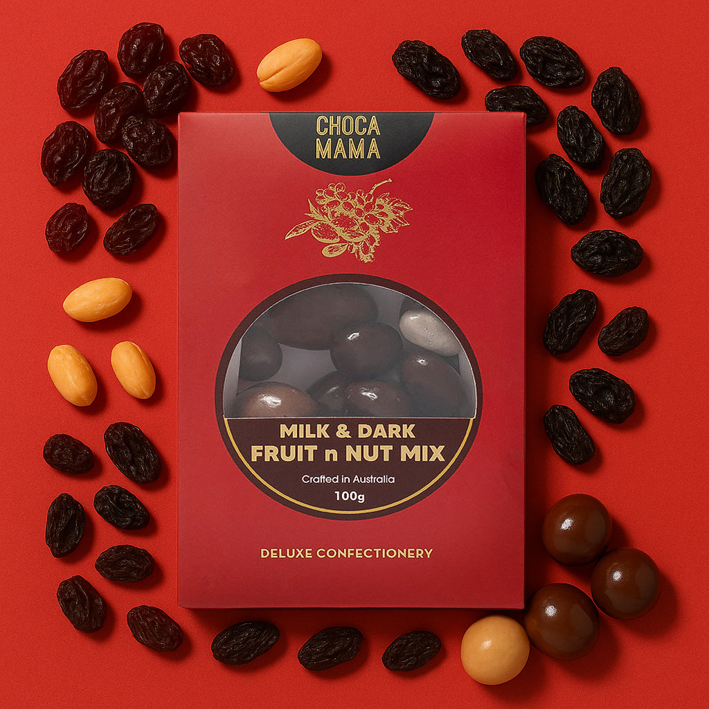 Chocamama Milk & Dark Fruit + Nut Mix 100gm