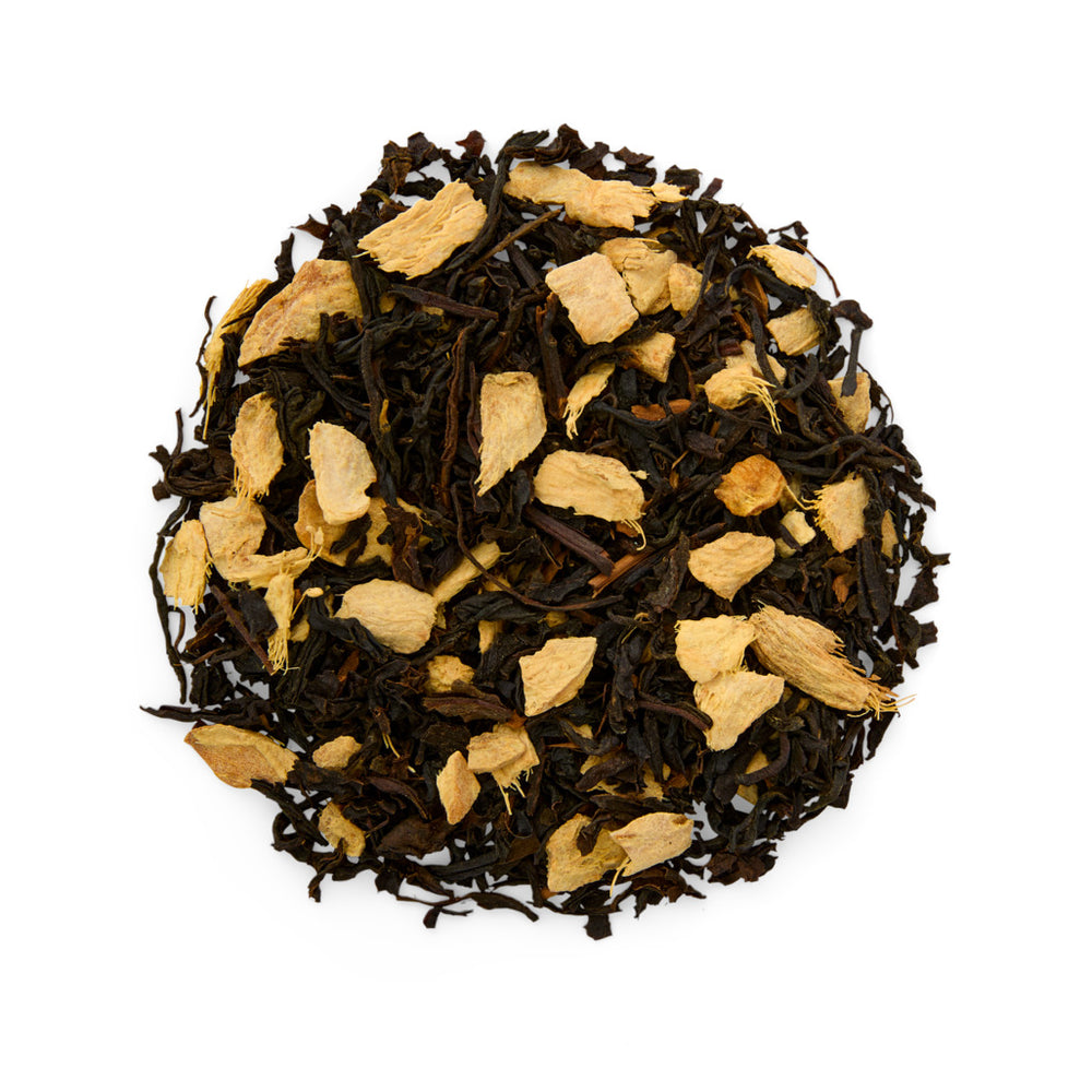 Tea leaves on a white background