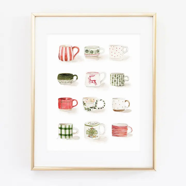 Christmas Mugs Art Print