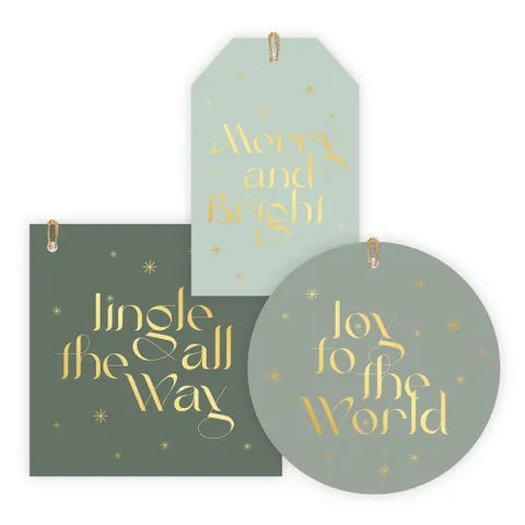 Slate Green Christmas Gift Tags