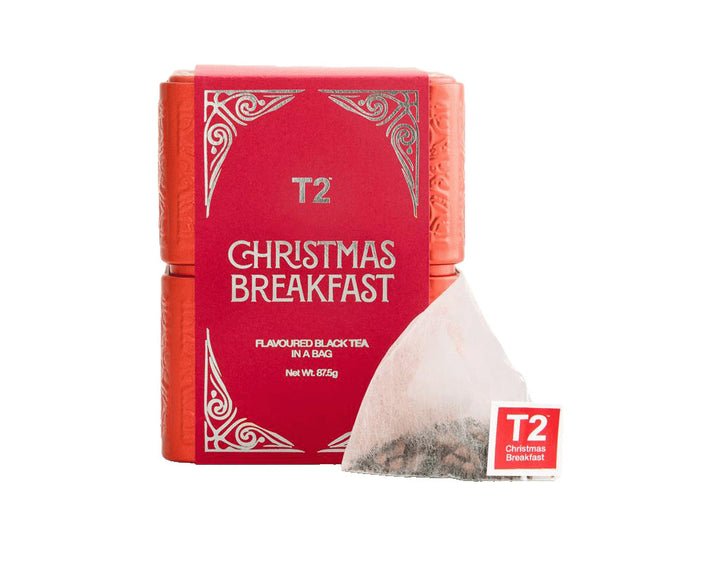 T2 Christmas Breakfast tea packaging on a white background