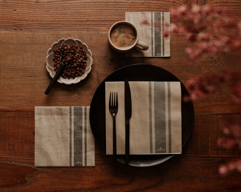 Coffee Stripe Lunch Napkins