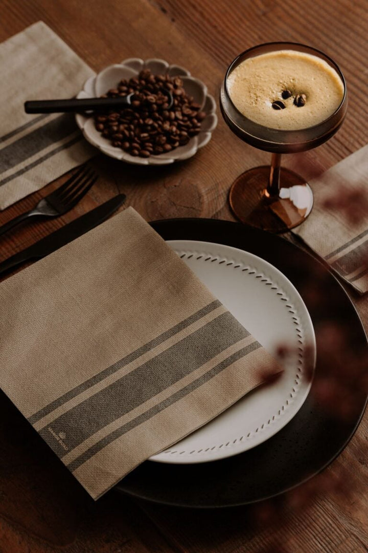 Coffee Stripe Lunch Napkins