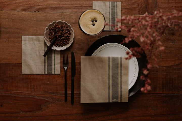 Coffee Stripe Lunch Napkins