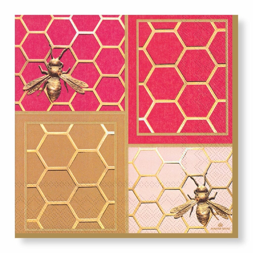 Colourblock Bees Lunch Napkin