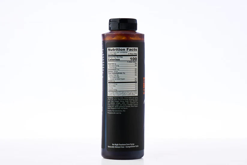 Bottle with nutrition facts label on a white background