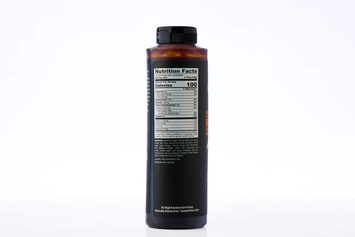 Bottle with nutrition facts label on a white background