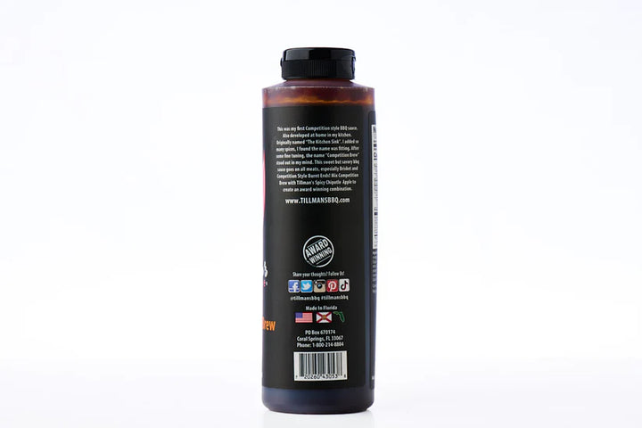 Bottle with a label on a white background