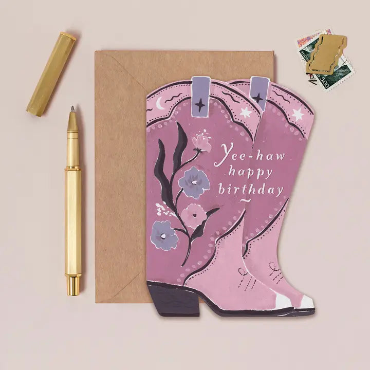 Cowboy Boots Birthday Card