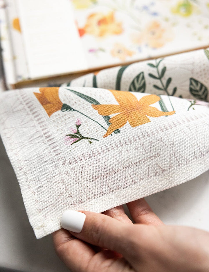 Bespoke Daffodil Linen Tea Towel