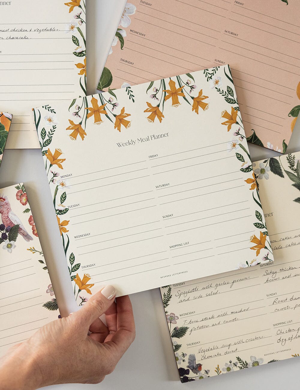 Bespoke Daffodil Meal Planner Notepad