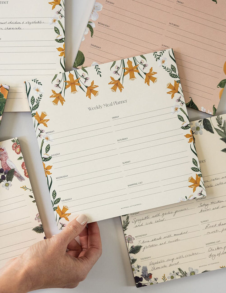 Bespoke Daffodil Meal Planner Notepad