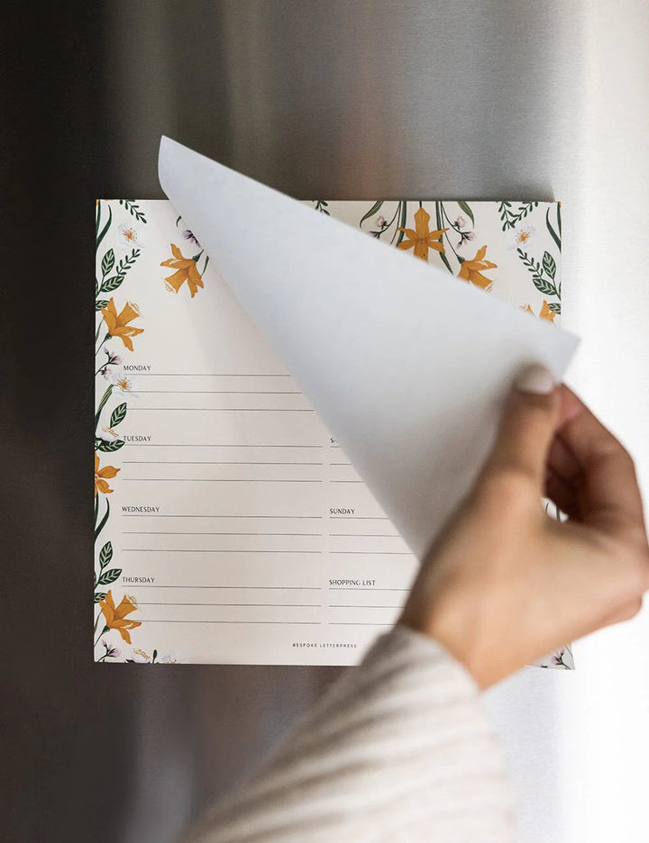 Bespoke Daffodil Meal Planner Notepad