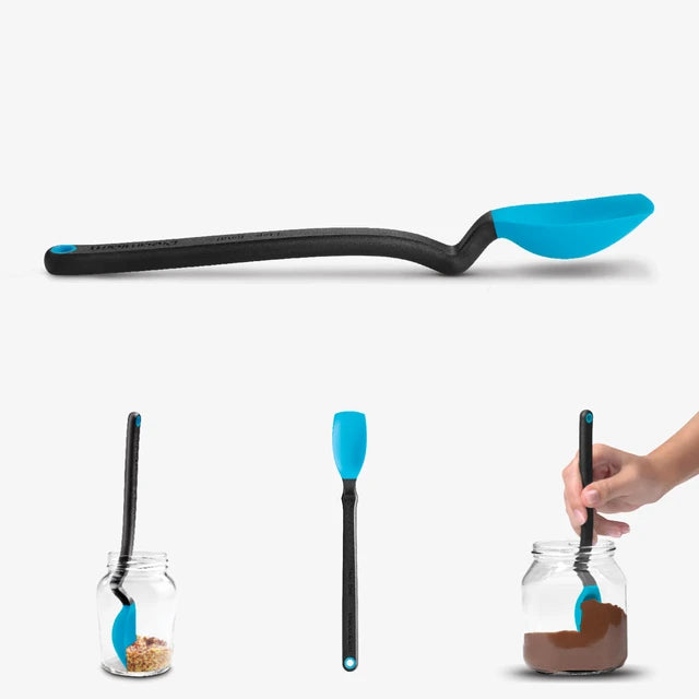 Spoon and spatula on a white background