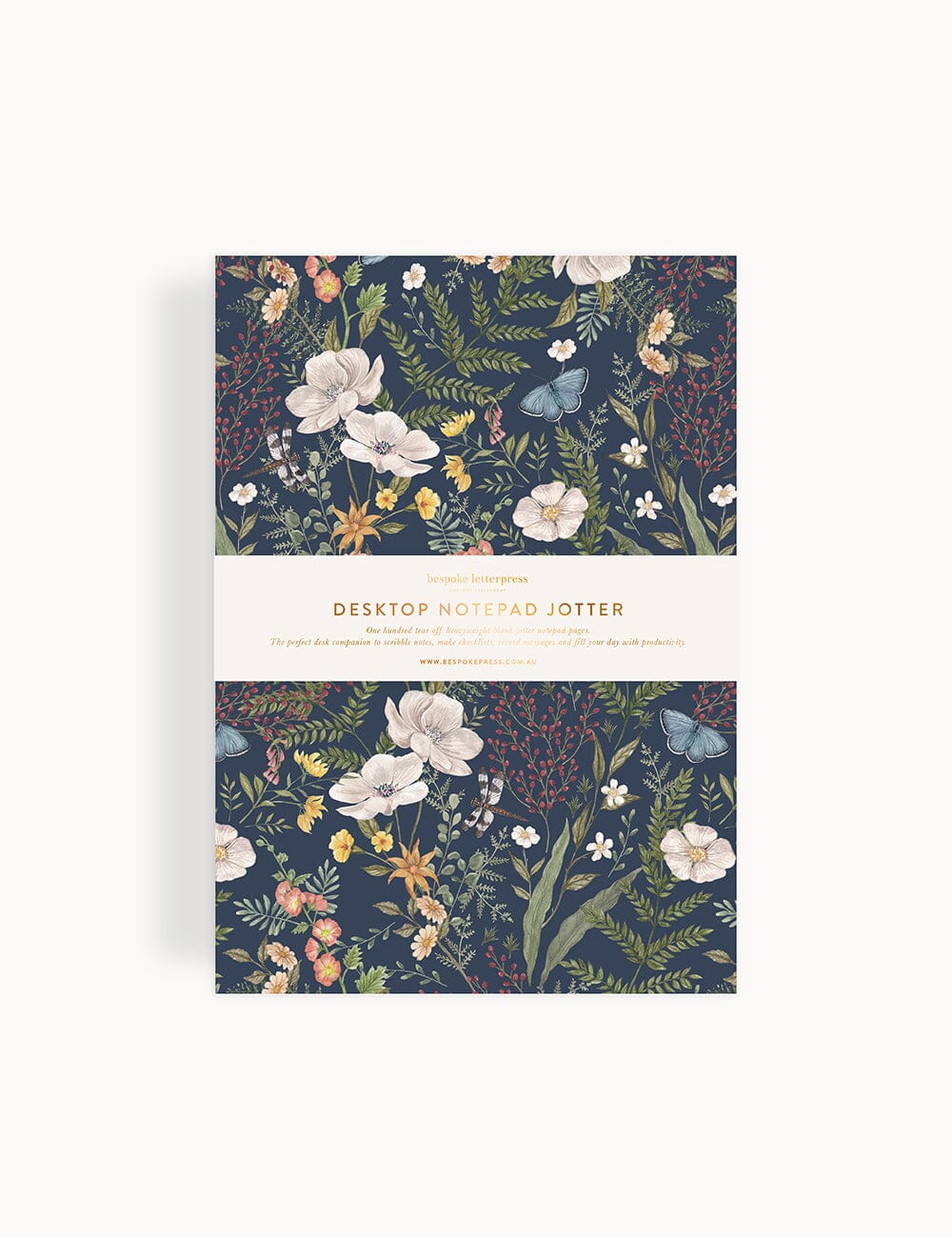 Floral patterned notebook with 'Desktop Notepad Lotter' text on a white background