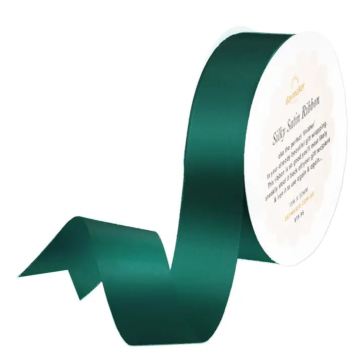 Emerald Green Satin Ribbon 15m