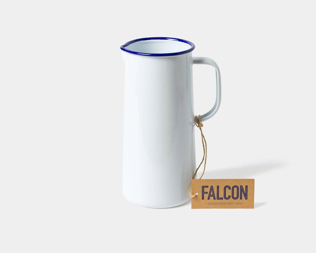 Falcon Pitcher: White with Blue Rim