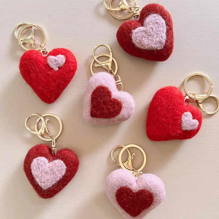 Felt Heart Keyring