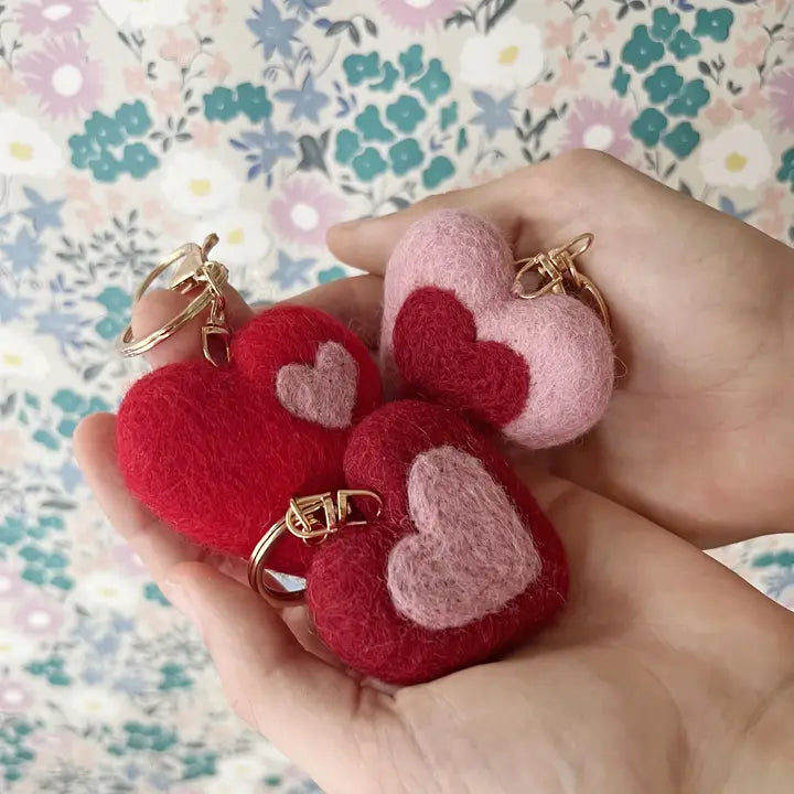 Felt Heart Keyring