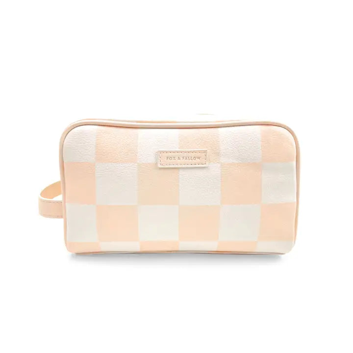 Toiletry Bag: Salmon Check