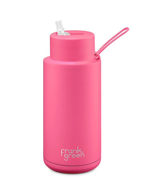 Frank Green Reusable Bottle 34oz/1L: Neon Pink