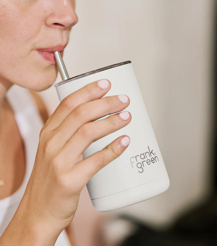 Frank Green Iced Coffee Cup with Straw: Khaki