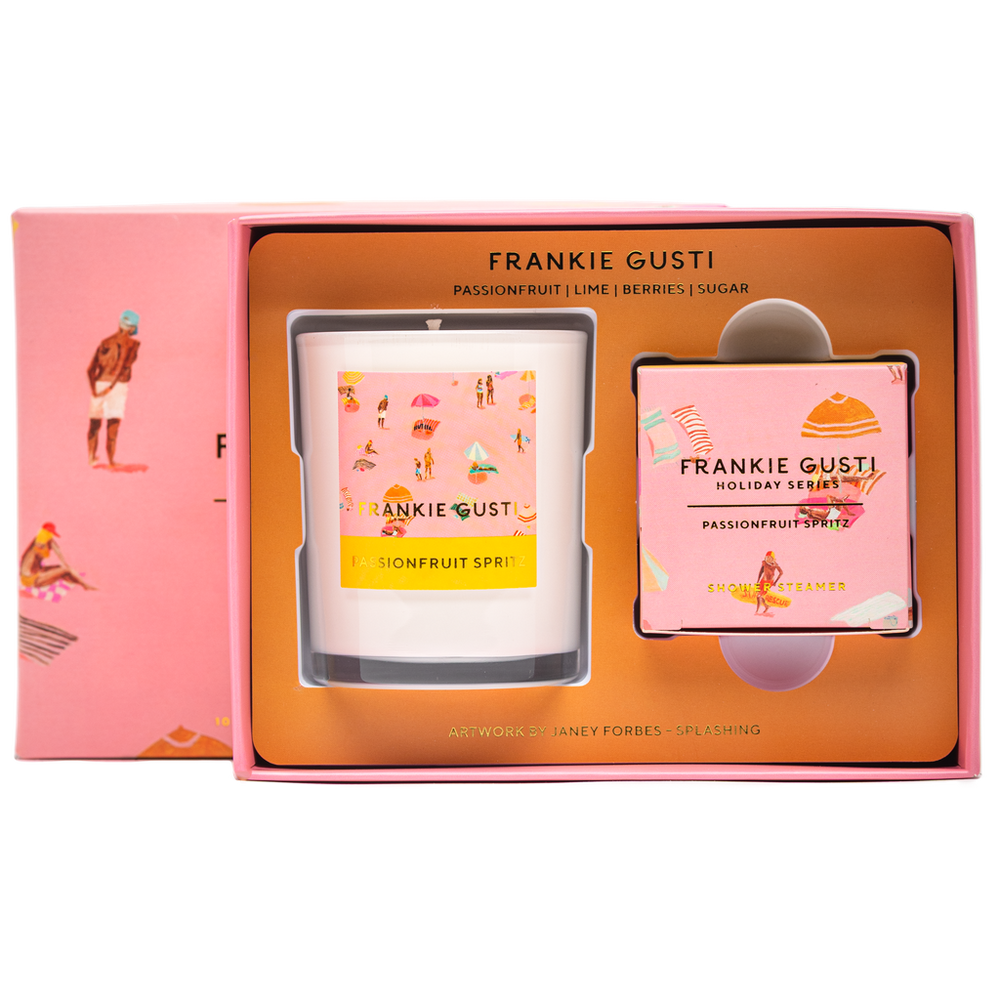 Frankie Gusti candle and diffuser set in packaging