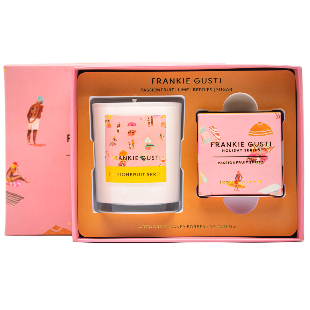 Frankie Gusti candle and diffuser set in packaging