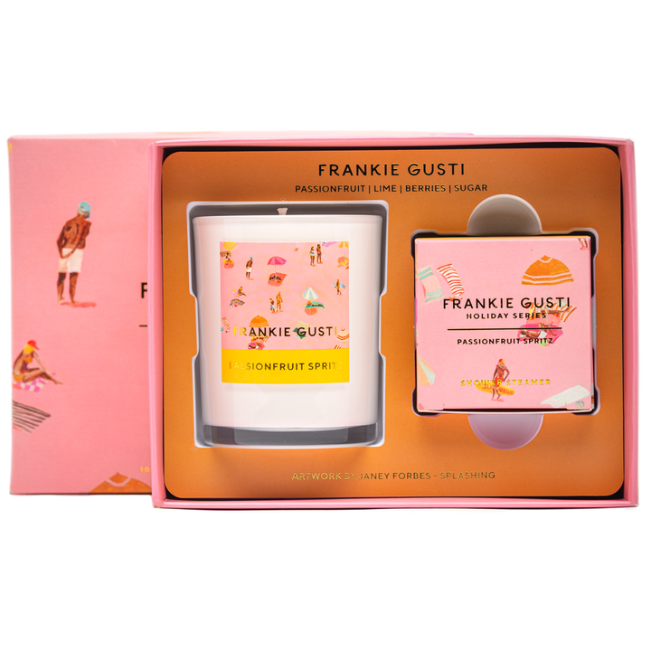 Frankie Gusti candle and diffuser set in packaging
