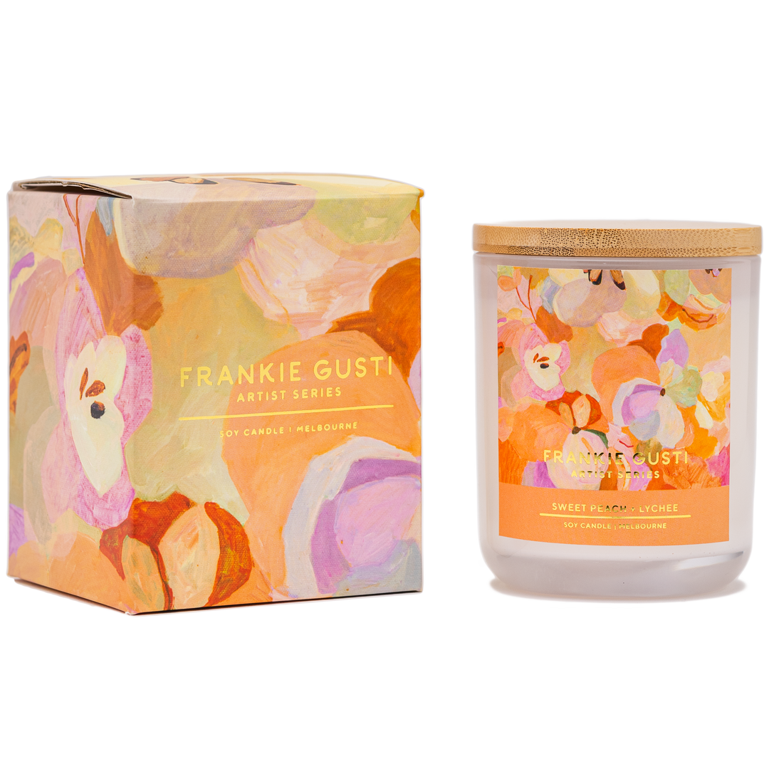 Frankie Gusti Candle: Sweet Peach & Lychee