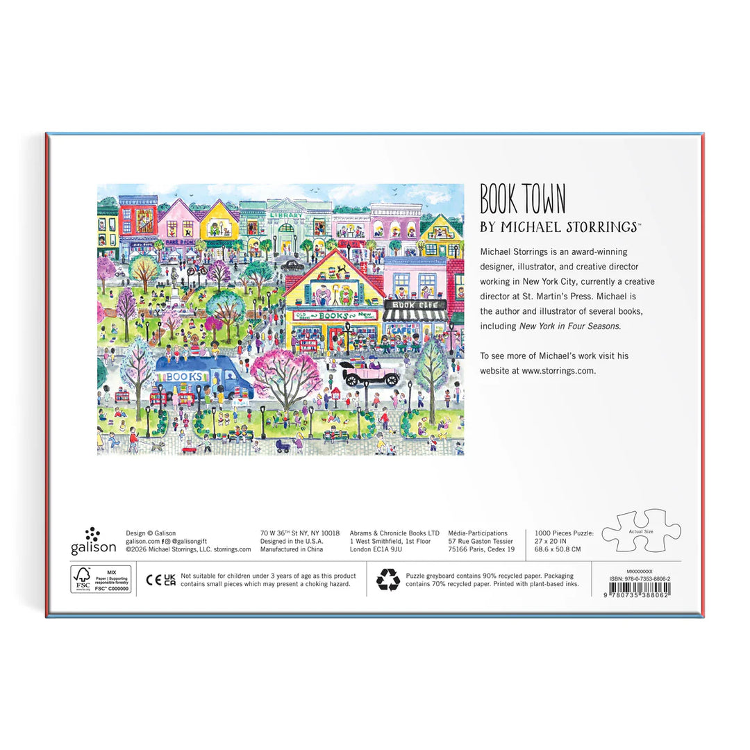 Back of a puzzle box featuring a colorful illustration of &